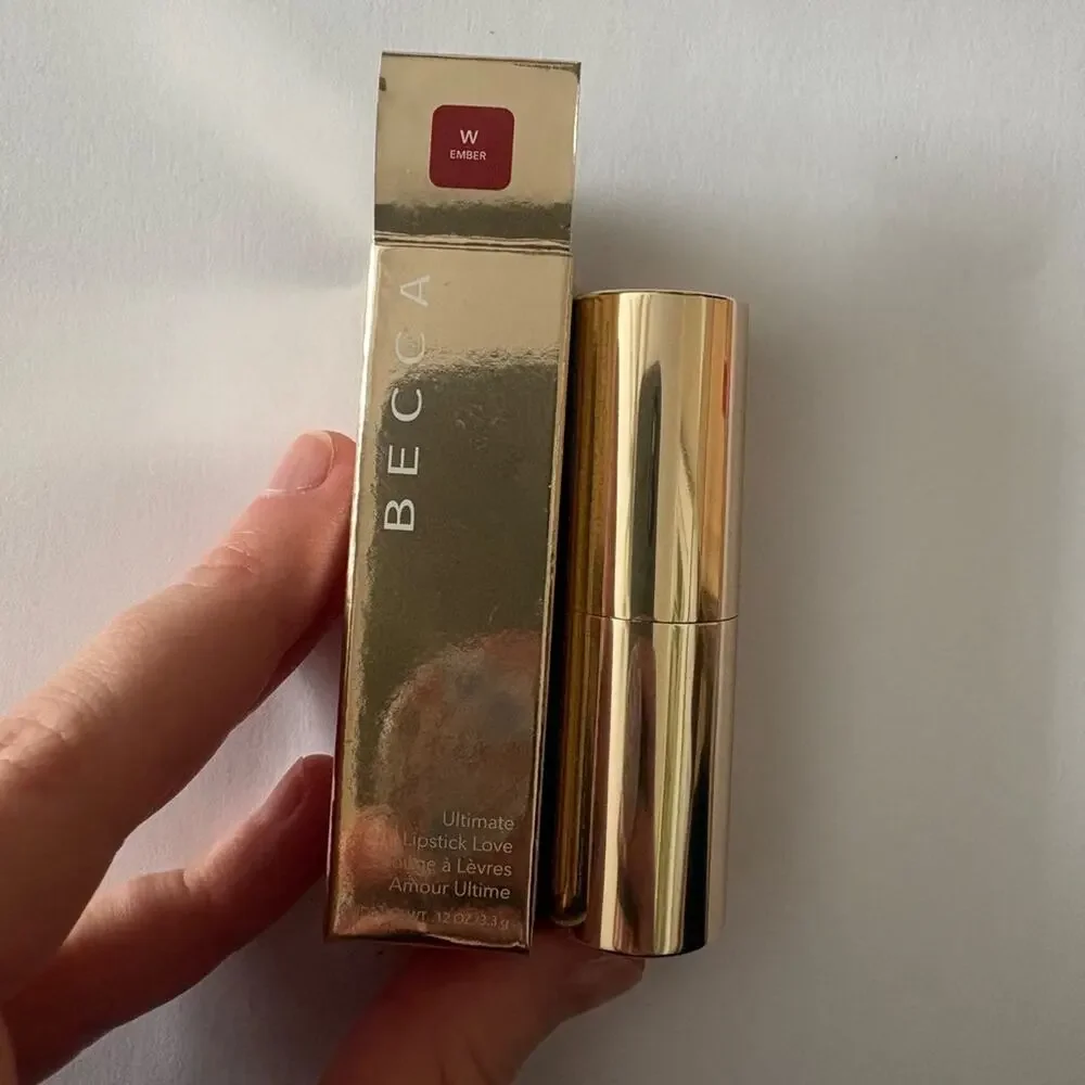 NWT Becca cosmetics ultimate love lipstick in shade ember - warm deep red